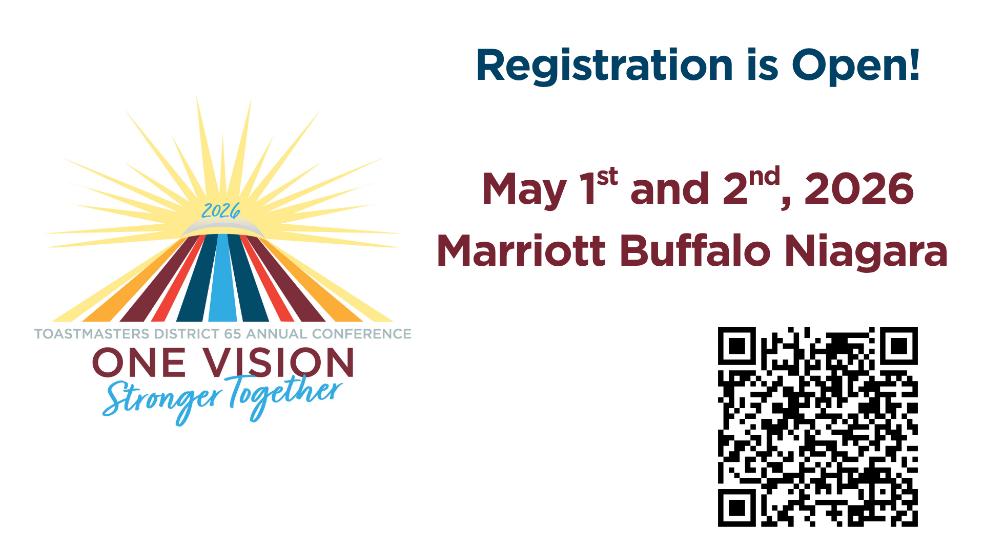 Registration is Open! May first and second 2026. Marriott Buffalo Niagara